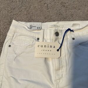 Eunina Bella Super High Rise Skinny Ankle Jeans in White